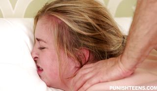 Startling teen gets roughly plowed by a hung biker