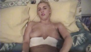 Playsome young blonde girl Linda with big natural tits sucks and rides a hard prick